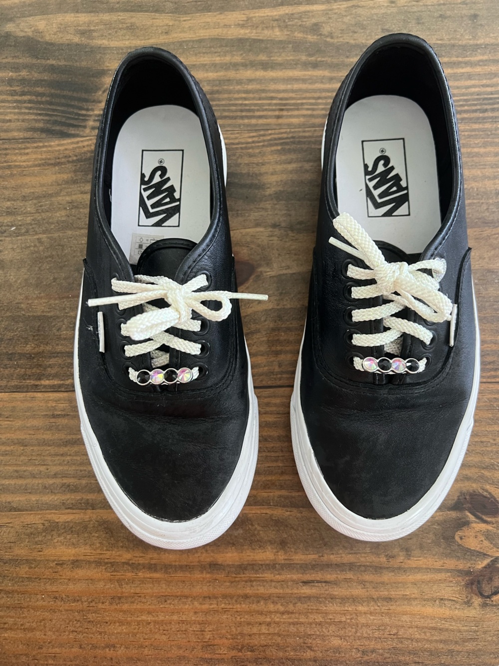 Vans Black Low-Top Sneakers with White Laces